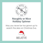 LOLA® Naughty or Nice Holiday Spinner All Silver