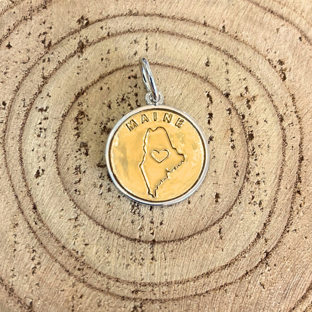 LOLA® Maine State Pendant Gold Center Vermeil