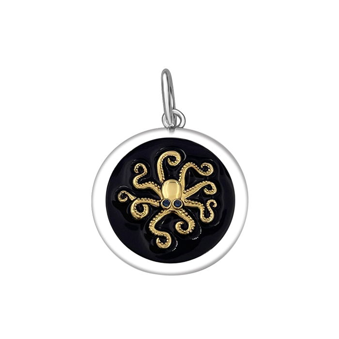 LOLA® Octopus Gold Pendant Black