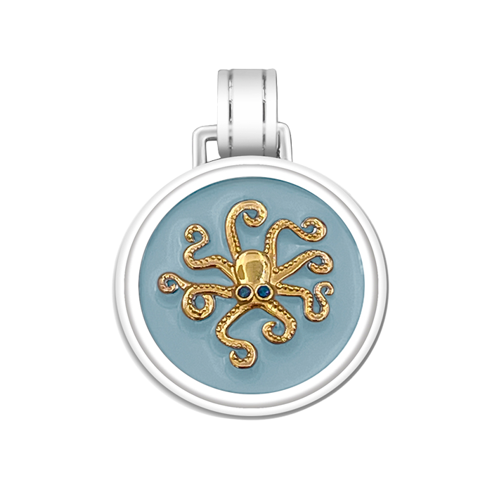 LOLA® Octopus Gold Pendant Pale Blue Large