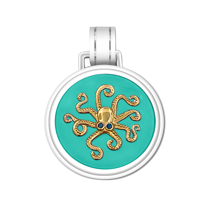 LOLA® Octopus Gold Pendant Seafoam Large