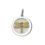 LOLA® Dragonfly Gold Pendant Ivory