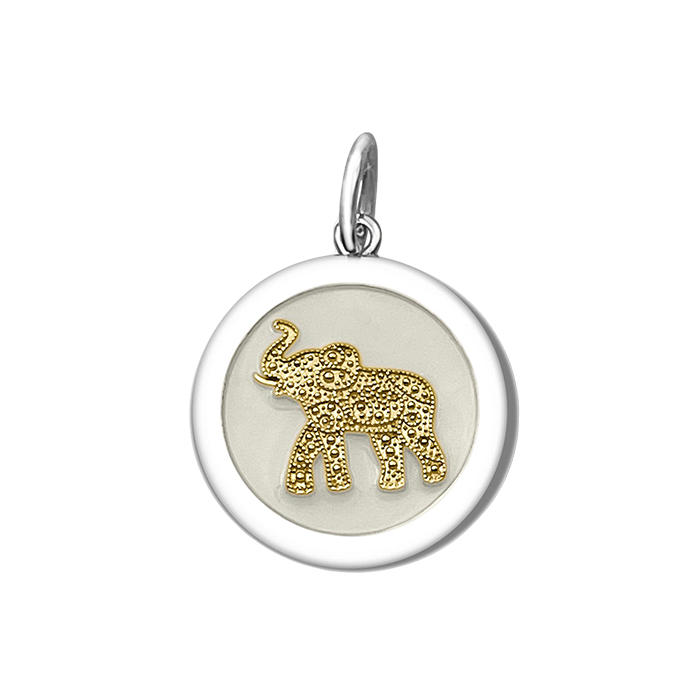 LOLA® Elephant Gold Pendant Ivory