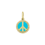 LOLA® Peace Sign Gold Pendant Turquoise