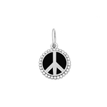 LOLA® Peace Sign Silver Pendant Black