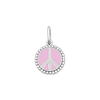 LOLA® Peace Sign Silver Pendant Flamingo Pink
