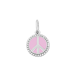 LOLA® Peace Sign Silver Pendant Flamingo Pink