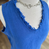 Lulu-B Linen Frayed Dress Blue
