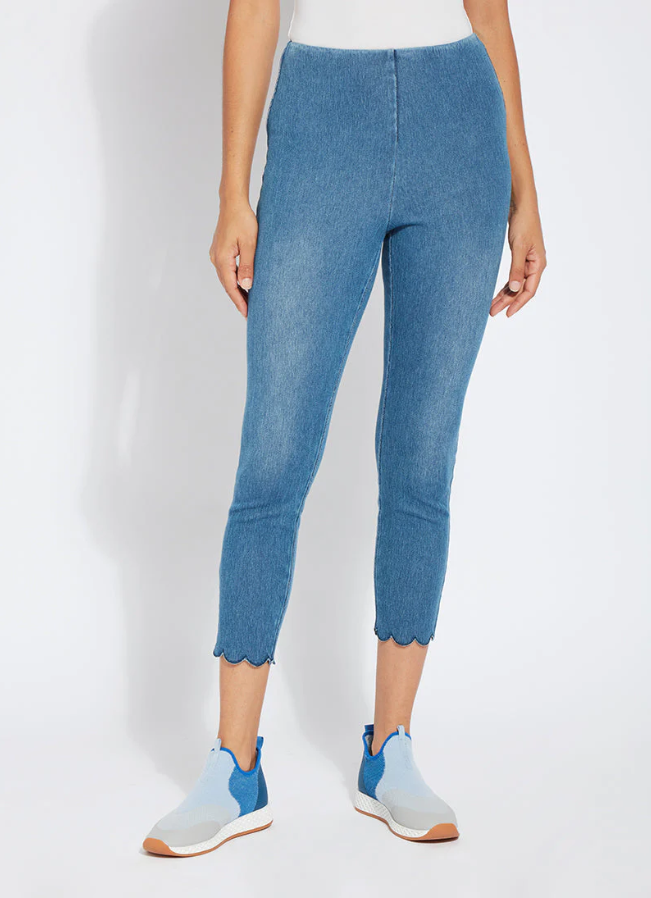 Lysse Scallop Hem Denim Mid Wash