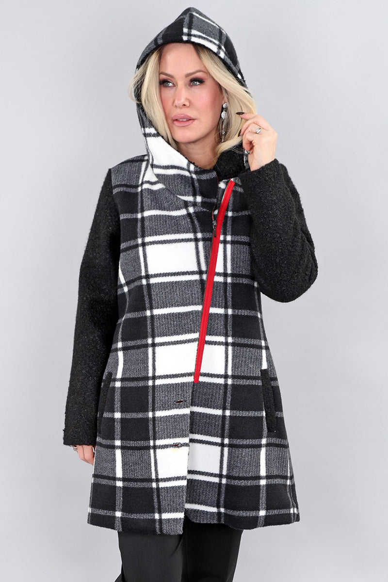 Plaid Zipper Coat