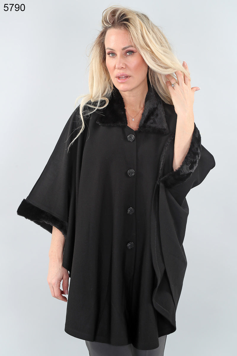 Michael Tyler Faux Fur Poncho