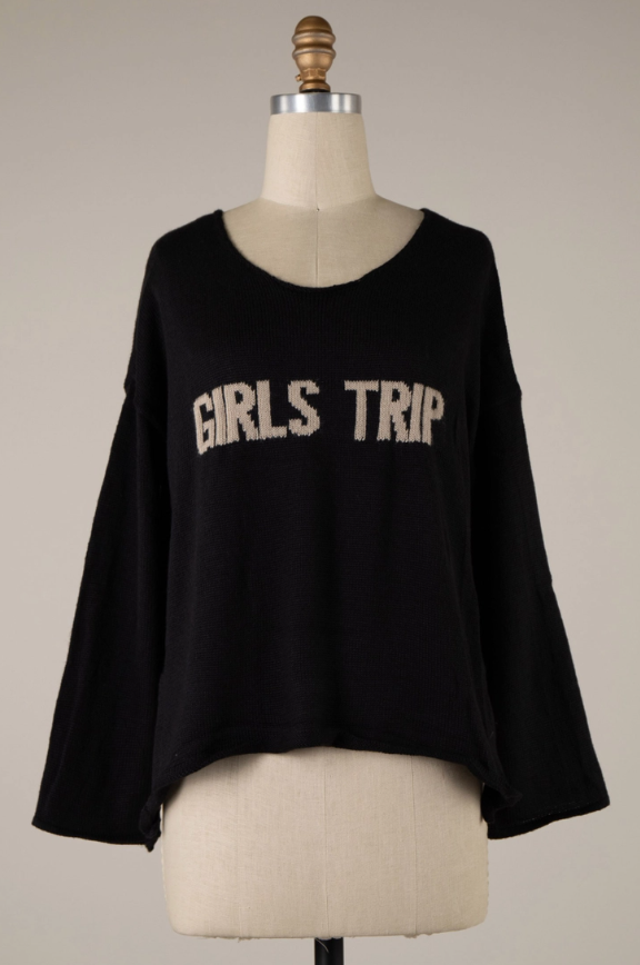 Miracle Girls Trip Sweater Black