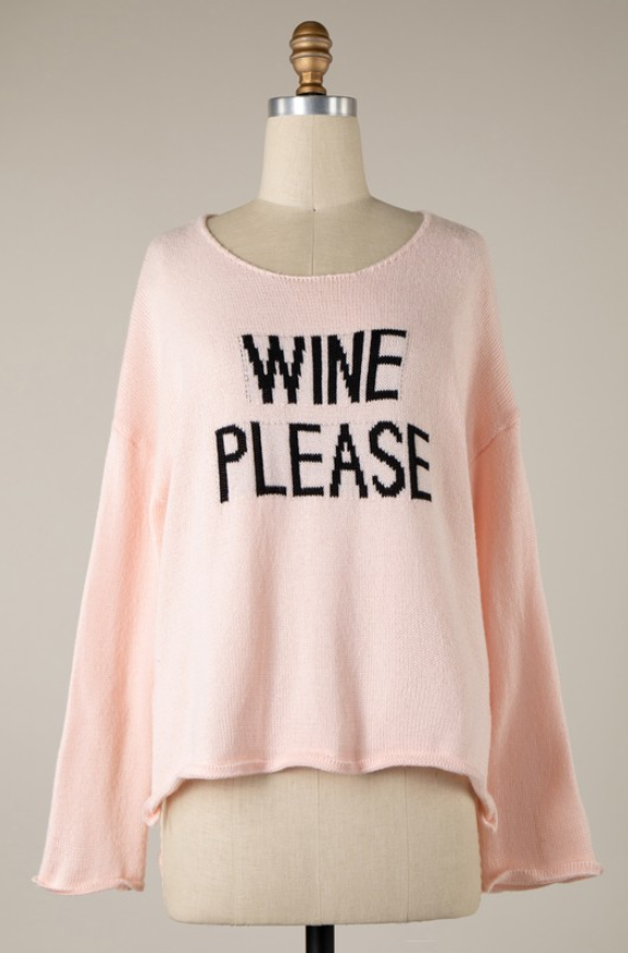 Miracle Wine Please Sweater Blush/Black