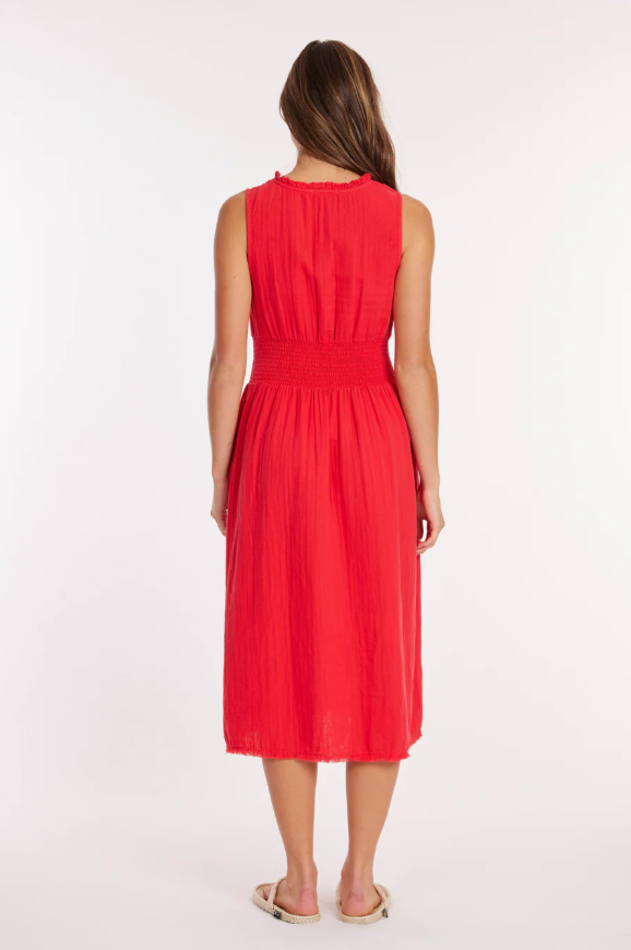 Smocked Waist Midi Tank Dress