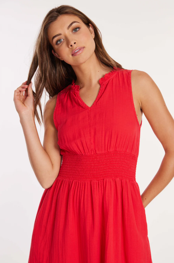Smocked Waist Midi Tank Dress