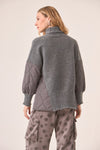 Knit & Quilted Turtle Neck Sweater