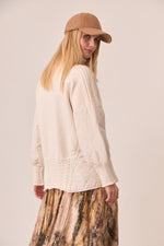 Knit & Quilted Turtle Neck Sweater