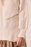 Knit & Quilted Turtle Neck Sweater