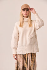 Knit & Quilted Turtle Neck Sweater