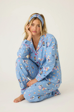 Baked Woof Love Dog Print 3-Piece Flannel PJ Set