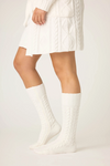 Chenille Cable Knit Mid-Calf Socks