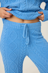 Chenille Cable Knit Open Leg Pants