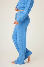 Chenille Cable Knit Open Leg Pants