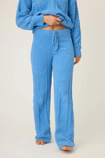 Chenille Cable Knit Open Leg Pants