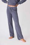 PJ Salvage Chenille Cozy Cable Lounge Pant Charcoal