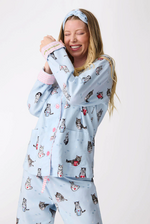 PJ Salvage Coffee & Cat Naps Flannel PJ Set