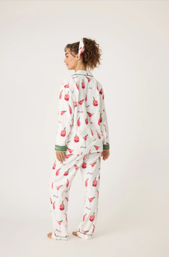 PJ Salvage Cranberries & Cocktails Flannel PJ Set