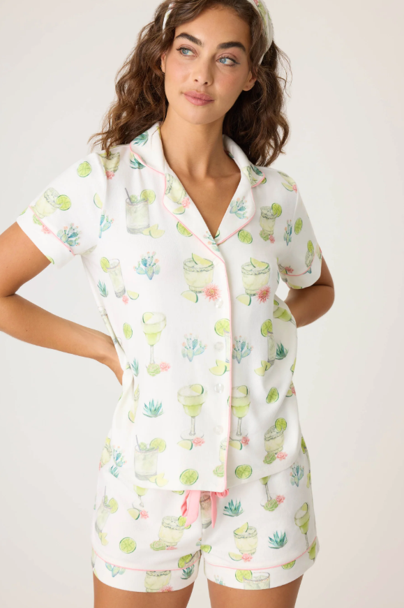 PJ Salvage Lime and Sunshine PJ Set with margarita print