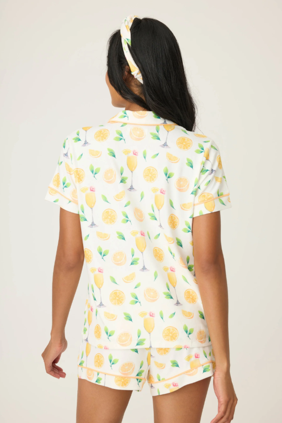 Mimosa Me Drink Print 3-piece PJ Short Set