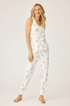 Front view of ivory PJ Salvage tank with scoop neckline