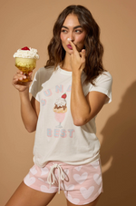 PJ Salvage Sundae Best Shorts front view in pastel pink