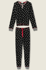 PJ Salvage Tiny Heart Waffle Jammie Ski Set