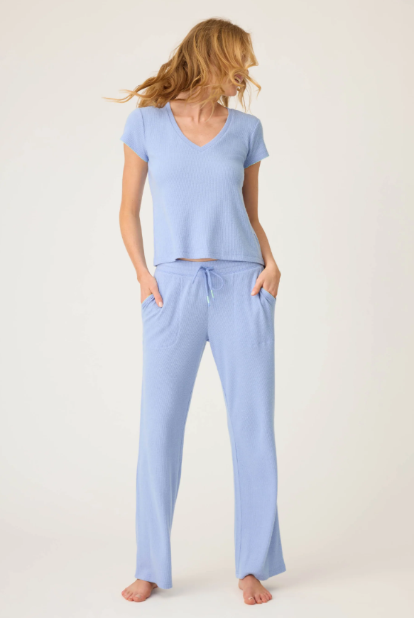Vacay Vibes Baby Peachy Waffle Pants