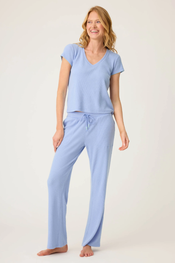 Vacay Vibes Baby Peachy Waffle Pants
