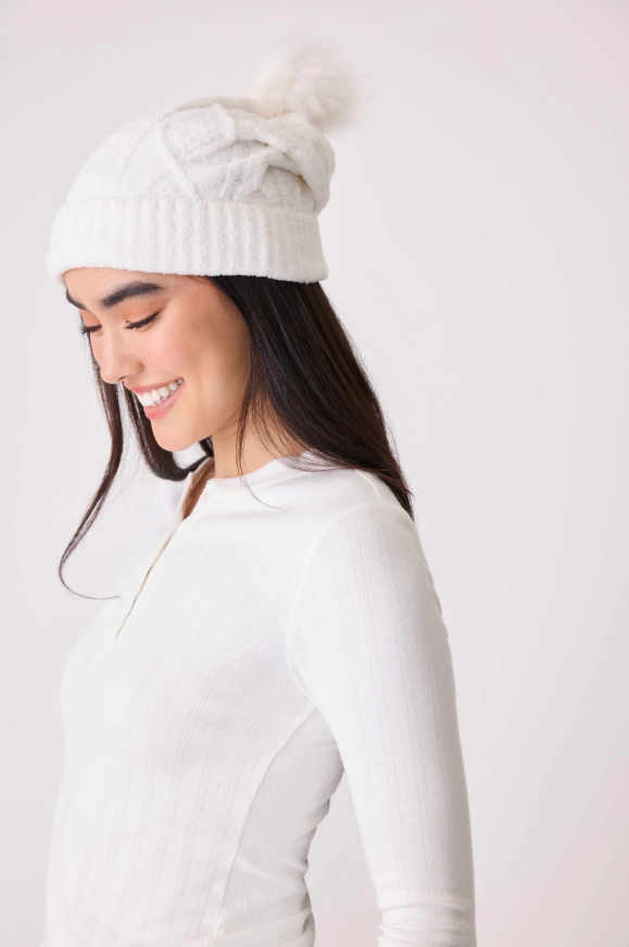 Chenile Cable Knit Beanie