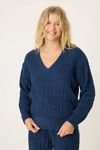 Chenille Cozy Cable V-Neck Sweater