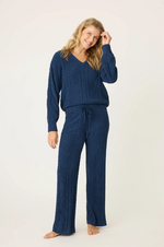 Chenille Cozy Cable V-Neck Sweater