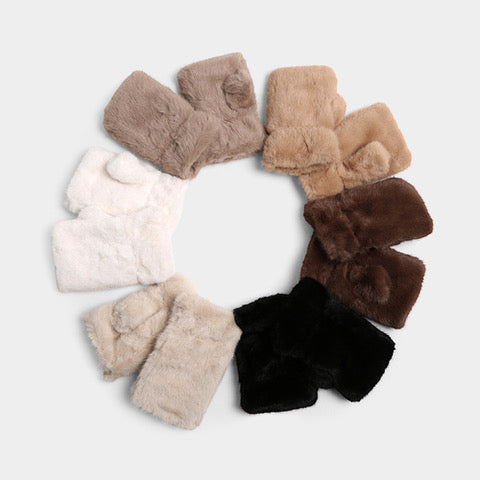 Faux Fur Fingerless Gloves