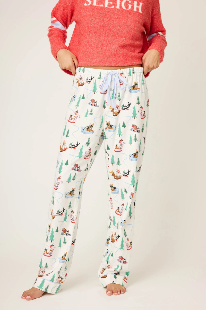PJ Salvage Sleigh All Day Winter Print Flannel Pant