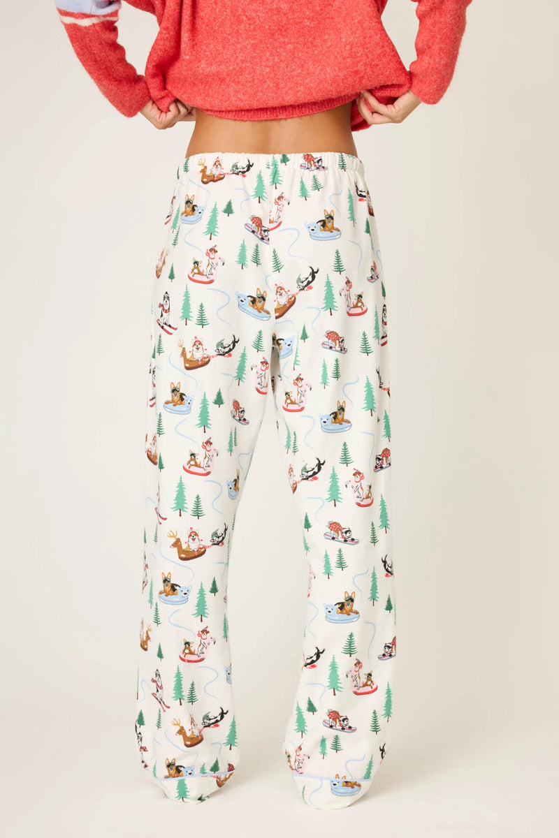 PJ Salvage Sleigh All Day Winter Print Flannel Pant