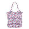 Stylish oversized canvas tote with hard bottom and self-fabric handles – ideal for beach or travel in the pattern Lobster Waves