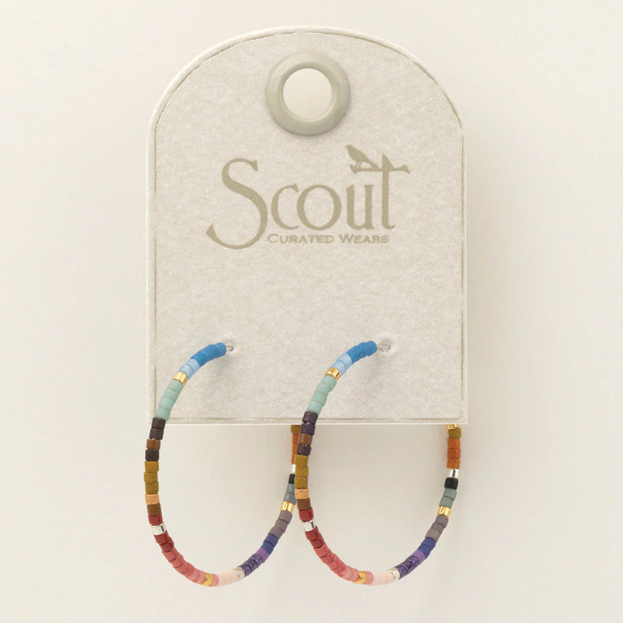 Scout Curated Wears Chromacolor Miyuki Small Hoop - Dark Multi/Silver