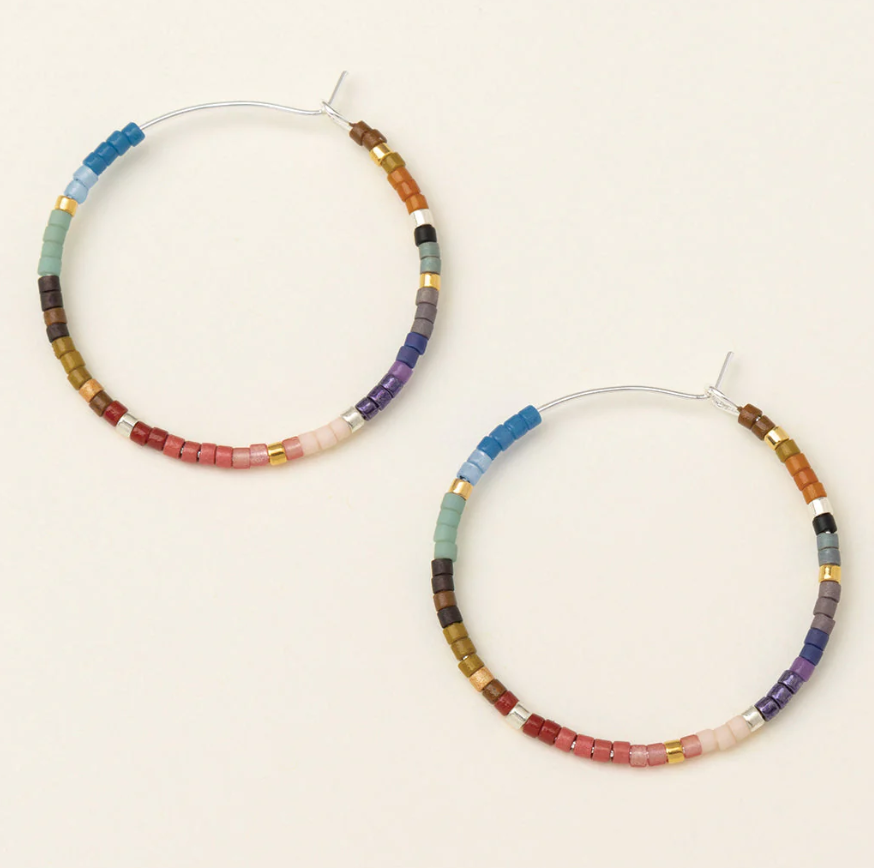 Scout Curated Wears Chromacolor Miyuki Small Hoop - Dark Multi/Silver