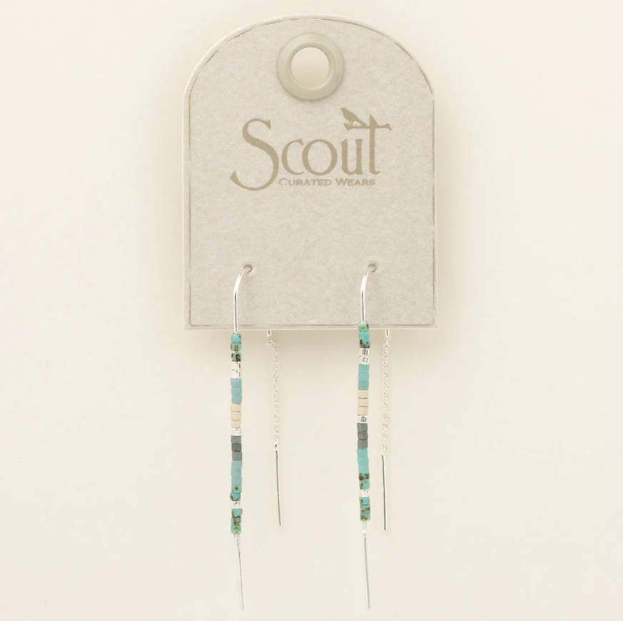 Scout Curated Wears Chromacolor Miyuki Thread Earring - Turquoise Multi/Silver