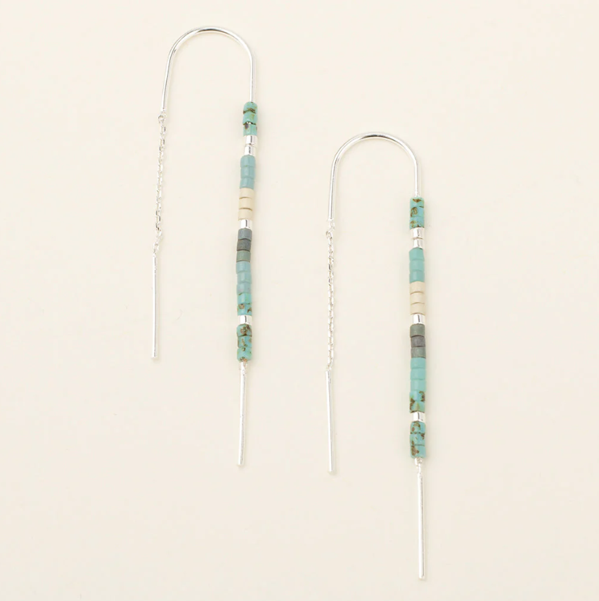 Scout Curated Wears Chromacolor Miyuki Thread Earring - Turquoise Multi/Silver