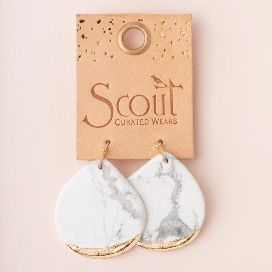 Scout Curated Wears Stone Dipped Teardrop Earring - Rose Quartz/Silver